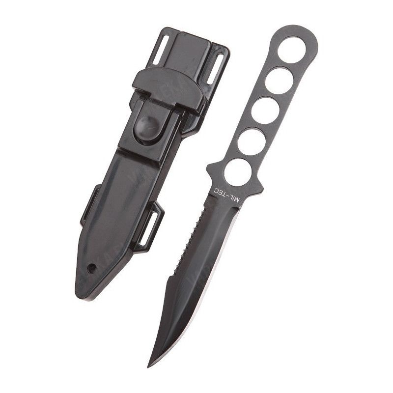 Mil-tec Black stainless ronilački nož s futrolom | 22cm