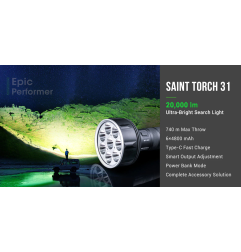 Nextorch Saint Torch 31 Ultra Bright punjiva lampa | 20 000 lm
