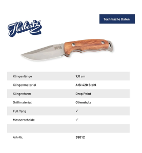 Herbertz fiksni lovački nož | 21,6 cm