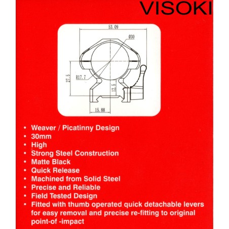 Nikko Stirling Steel - Lok Quick Release nosač optike, 30mm