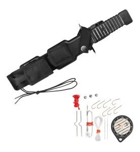 Mil-tec Special Forces  fiksni nož za preživljavanje | crni | 31cm