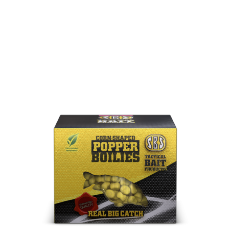 SBS CORN-SHAPED POPPER Boilies | 8/10mm | 40g | C3-Spicy Strawberry