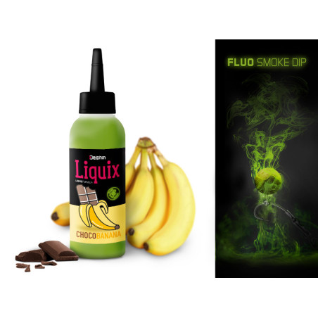 Delphin D SNAX LiquiX fluo smoke DIP | čokolada-banana | 100ml