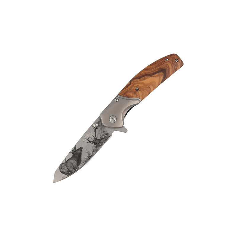CJH DEER 3D lovački preklopni nož | maslina | 20cm