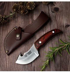 Cudeman HAAKON (137-R) skin fiksni nož | red wood | 18 cm