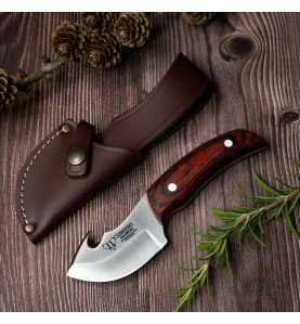 Cudeman HAAKON (137-R) skin fiksni nož | red wood | 18 cm