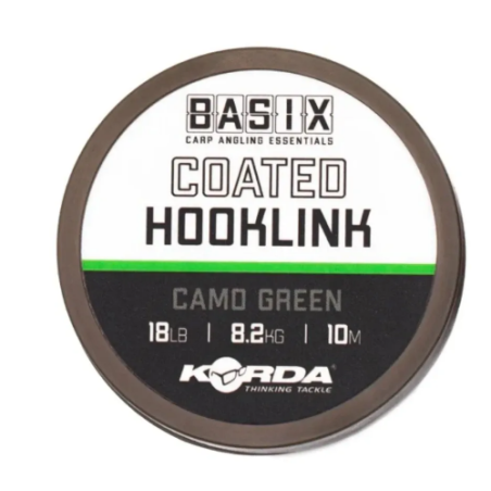 KORDA Basix Coated Hooklink Camo Green | 25lb 10m