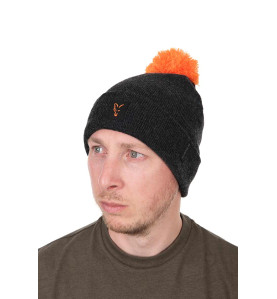 Fox pletena zimska kapa | black & orange