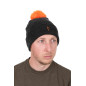 Fox pletena zimska kapa | black & orange
