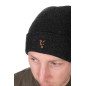 Fox Collection pletena zimska kapa | black & orange