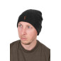 Fox Collection pletena zimska kapa | black & orange