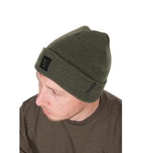 Fox Collection pletena zimska kapa | green & black