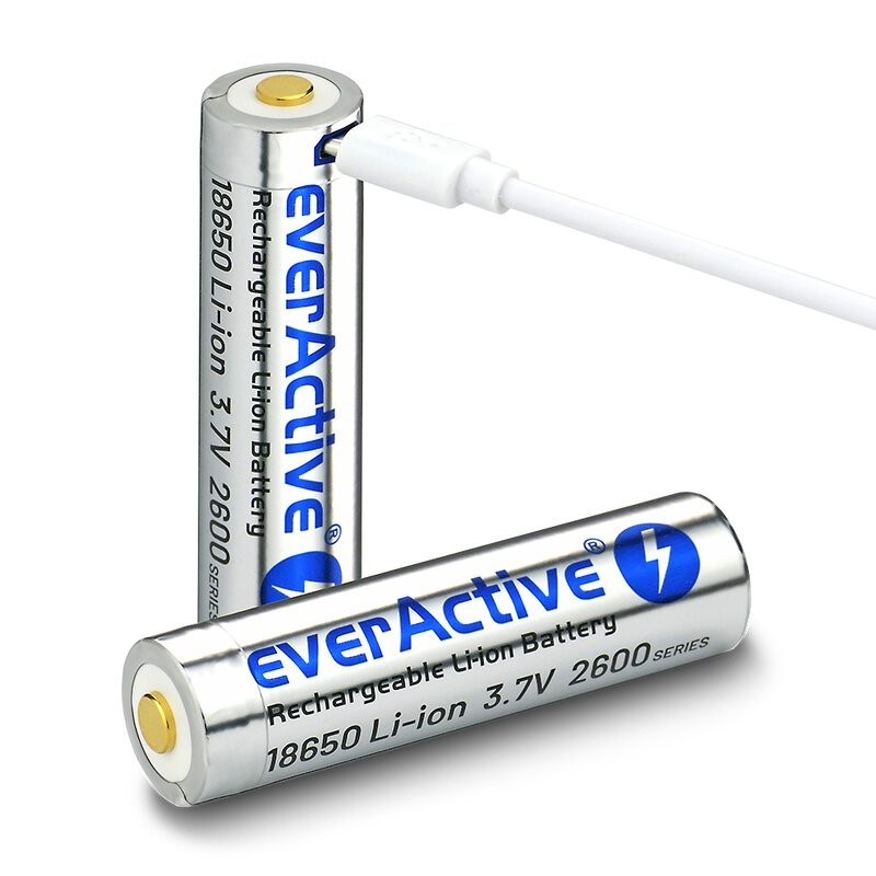 EverActive 18650 micro USB punjivi baterijski uložak | 3.7V | 2600mAh