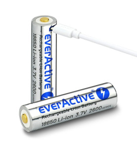 EverActive 18650 micro USB punjivi baterijski uložak | 3.7V | 2600mAh