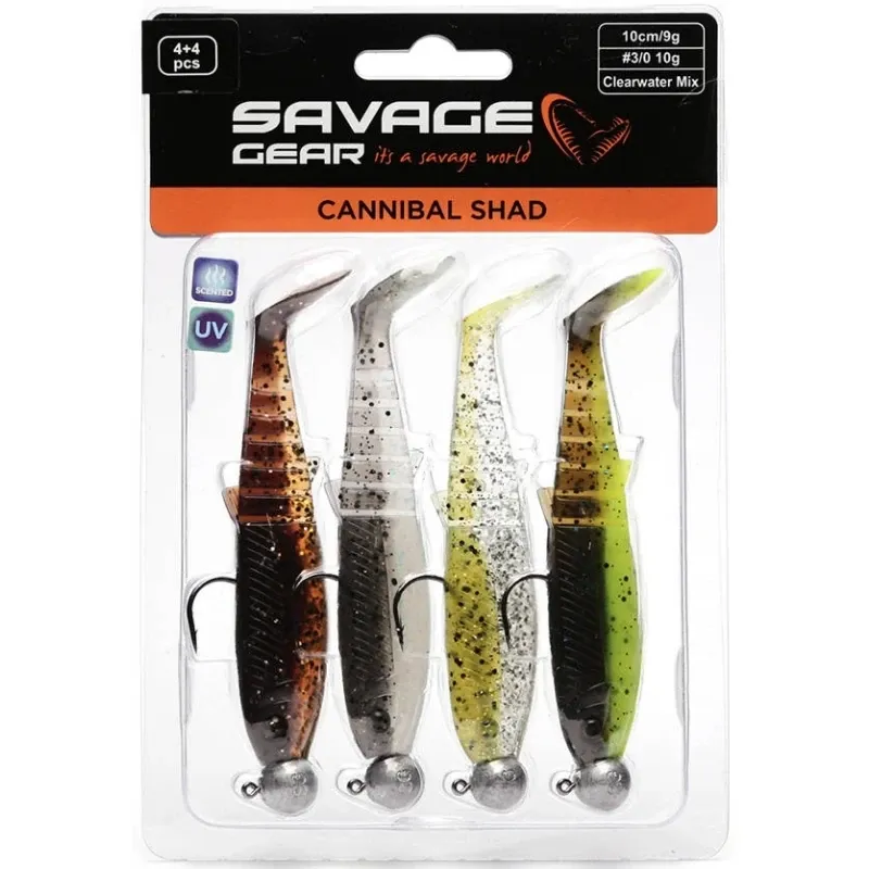 Savage Gear CANNIBAL Shad Clearwater mix | 10cm  | 4 komada