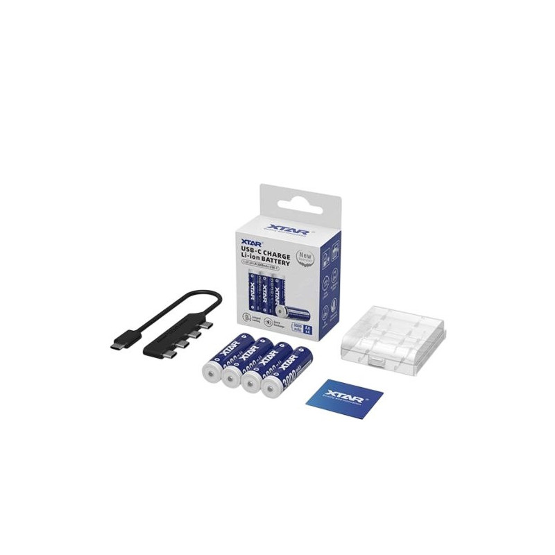 XTAR AA set punjivih baterija (1,5V Li-ion USB-C) XTAR AA set punjivih baterija (1,5V Li-ion USB-C)