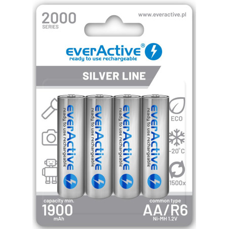 Ever Active set punjivih baterija AA/R6 Ni-MH 1.2V | 4 baterije